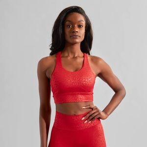 Buffbunny Red Leopard Rosa V2 Sports Bra | Medium